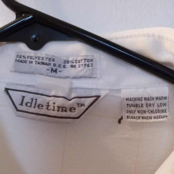 IDLETIME MEN'S WHITE SHIRT with ORANGE and BLUE STRIPES Size Medium - Picture 4 of 4
